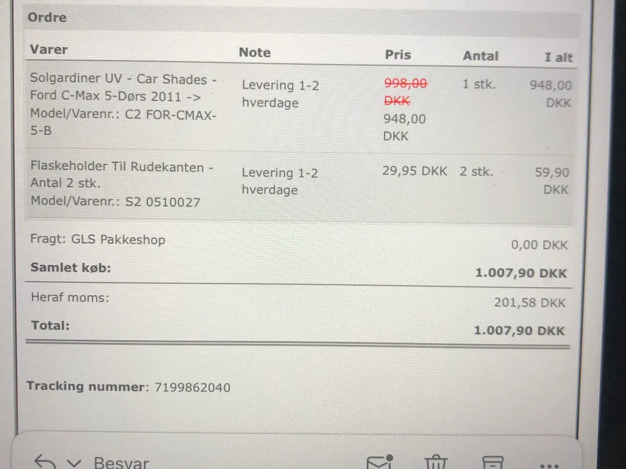 Billede 1 - Solgardiner til Ford C-Max