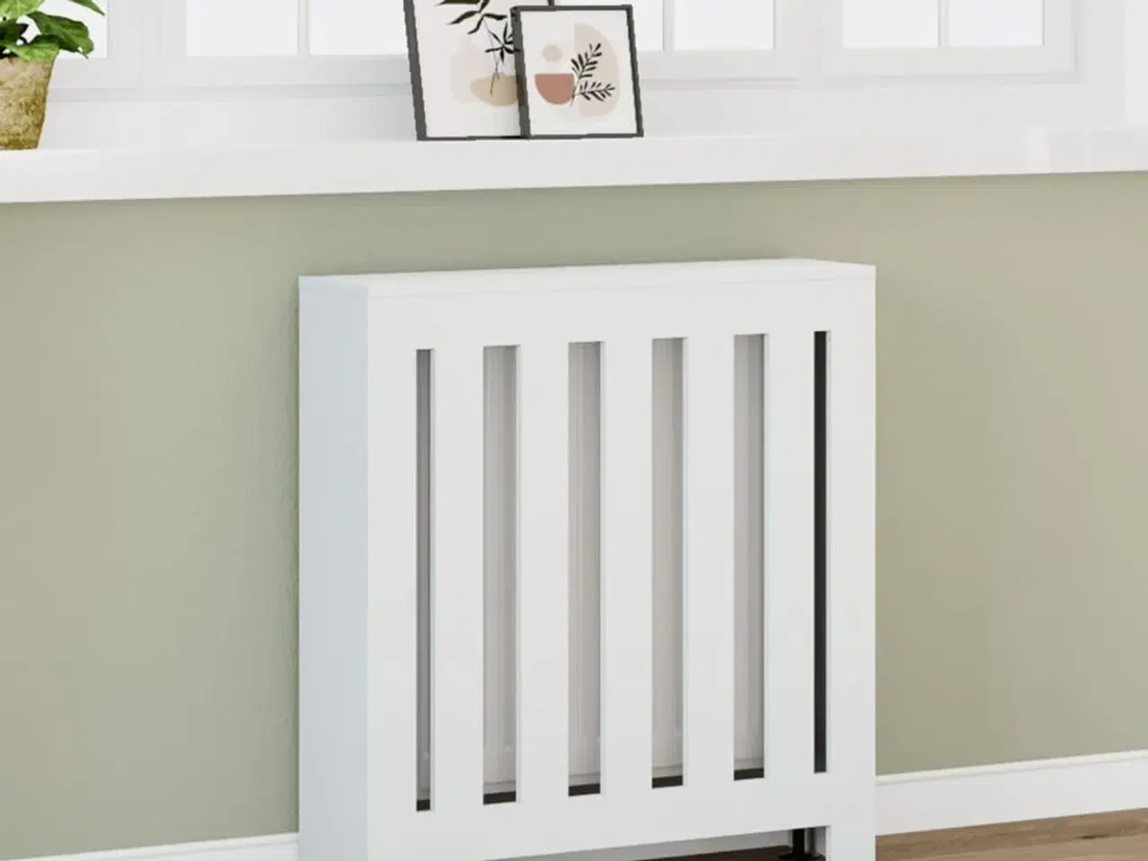 Billede 1 - Radiatorskjuler 78x20x82 cm konstrueret træ hvid