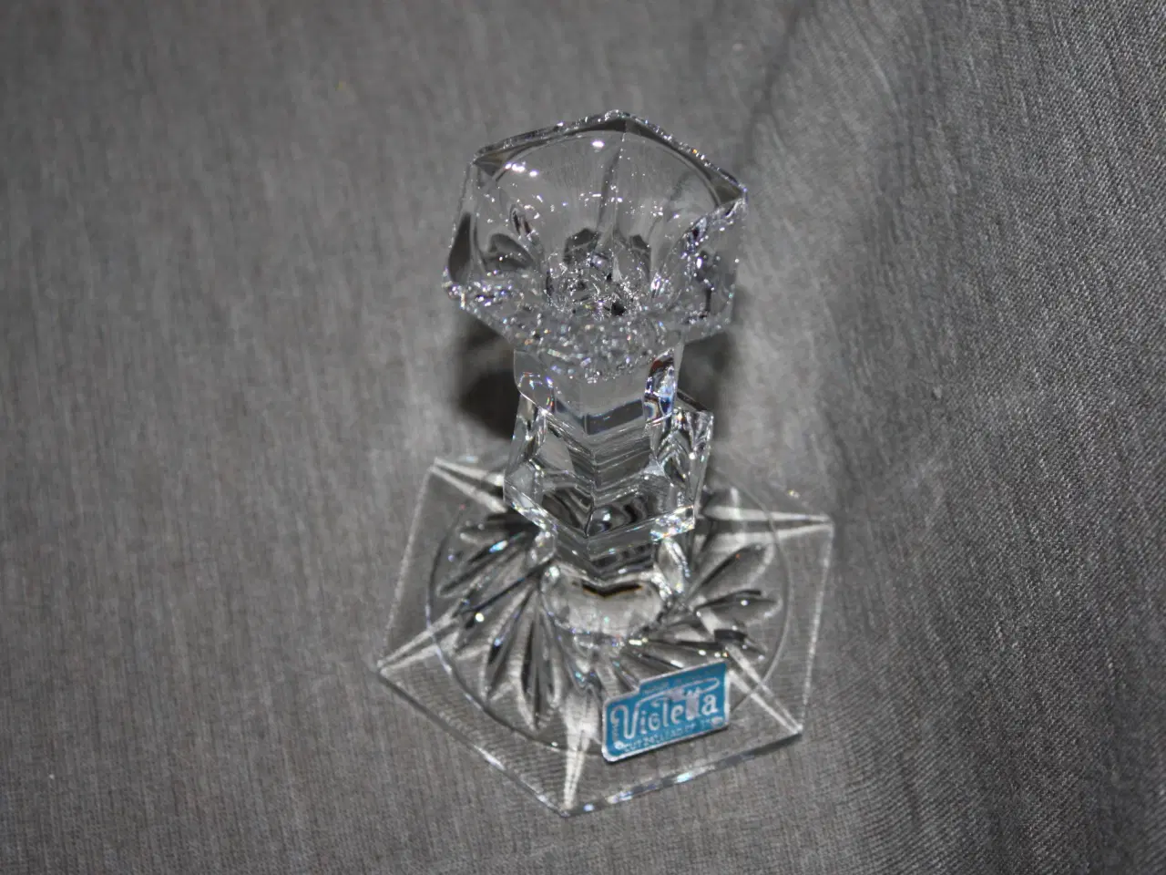 Billede 4 - Krystal Glas lysestager H.: 12 cm Violetta 