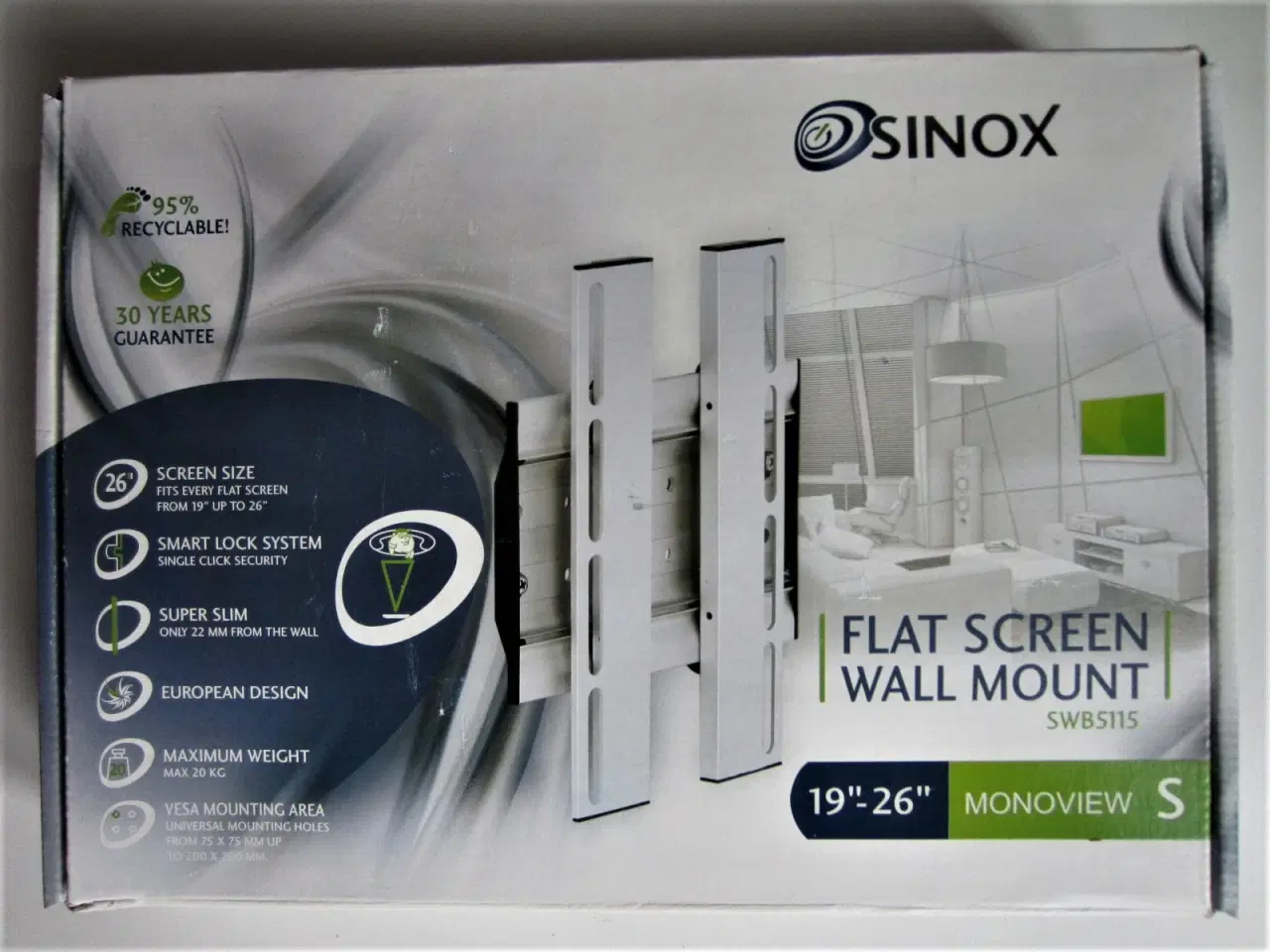 Billede 1 - SINOX MonoView S SWB5115 vægbeslag – vægophæng
