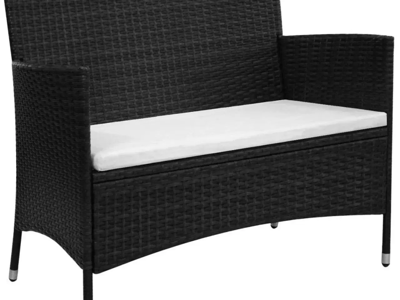 Billede 1 - Havebænk 90 cm polyrattan sort