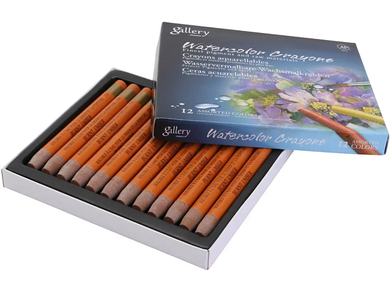 Billede 1 - Gallery Akvarelkridt, Burnt Umber - 12 stk.