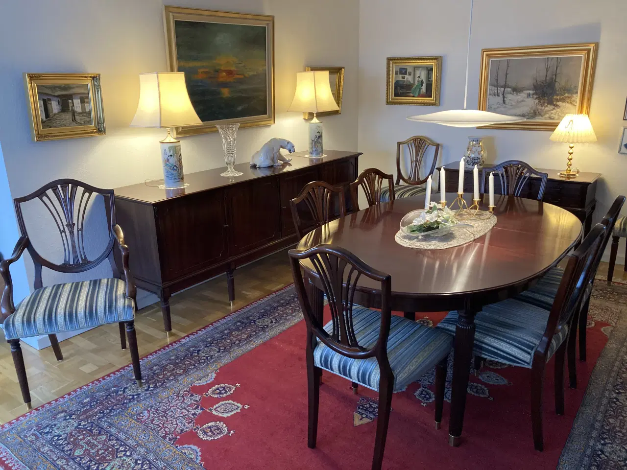 Billede 1 - Hepplewhite spisestue af mahogni