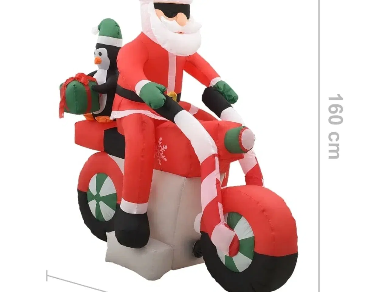 Billede 9 - Oppustelig julemand på motorcykel LED IP44 160 cm