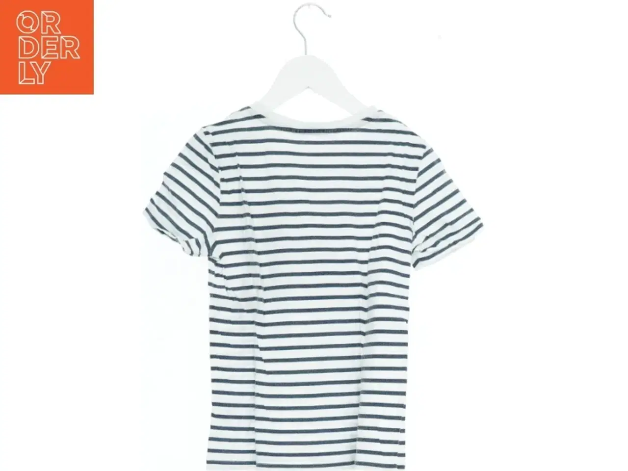 Billede 2 - Stribet t-shirt med dinosaurmotiv i palietter fra H&M (str. 140)