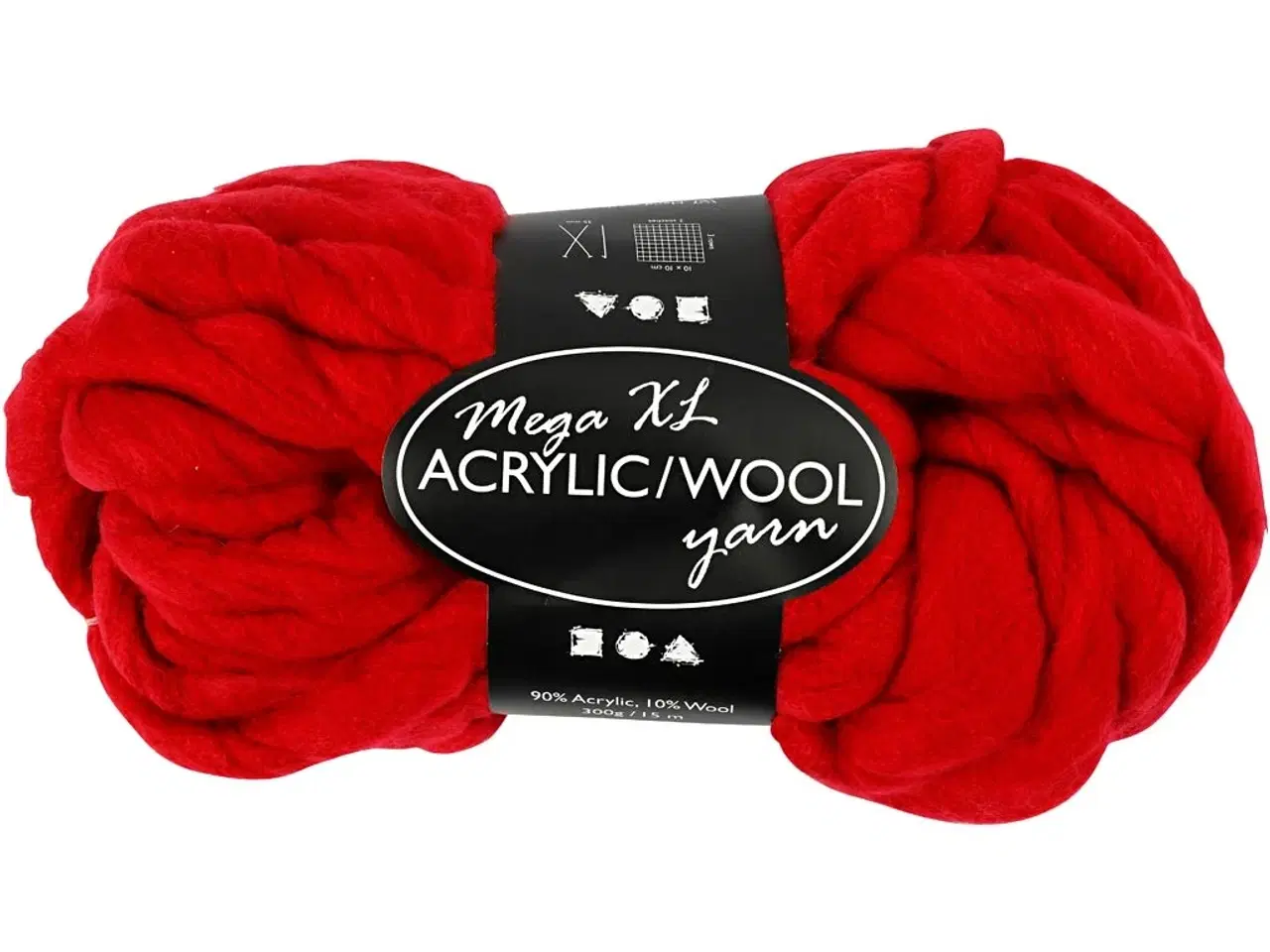 Billede 1 - XL Kæmpegarn Mørk Rød - 15m, 300g, Polyacryl/Uld