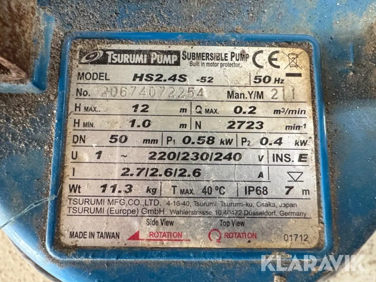 Billede 2 - Pumpe Tsurumi Pump HS2.4S 2 tommer pumpe