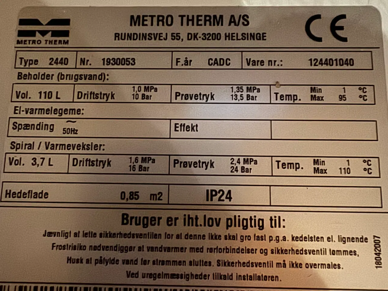 Billede 7 - Viessmann gasfyr med varmtvandsbeholder 