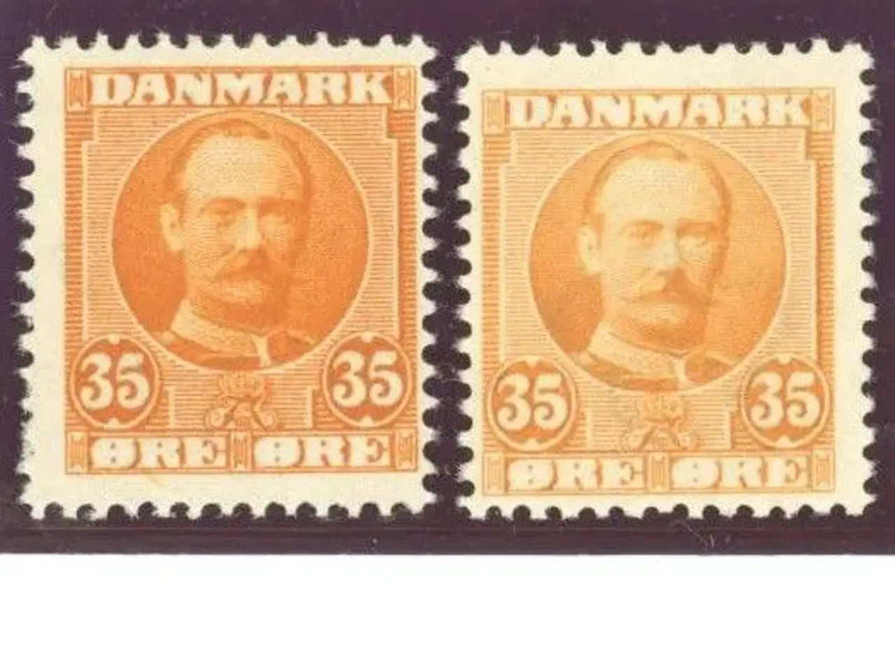 Billede 1 - DK. Fr. VIII 35 øre orange og gul