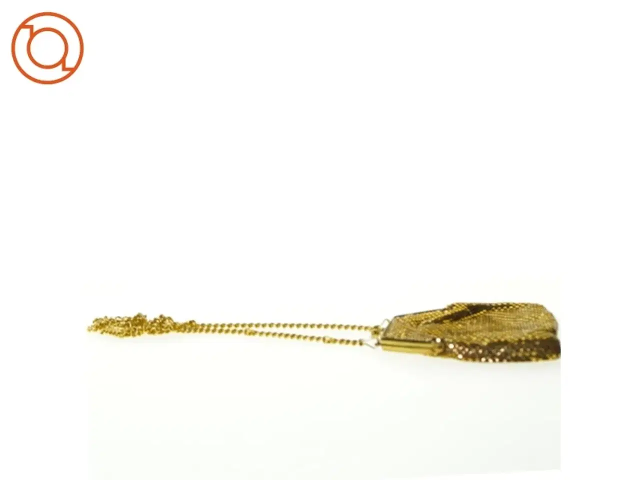 Billede 4 - Selskabstaske i guld-metal med lang kæde (str. 15 x 14 cm)