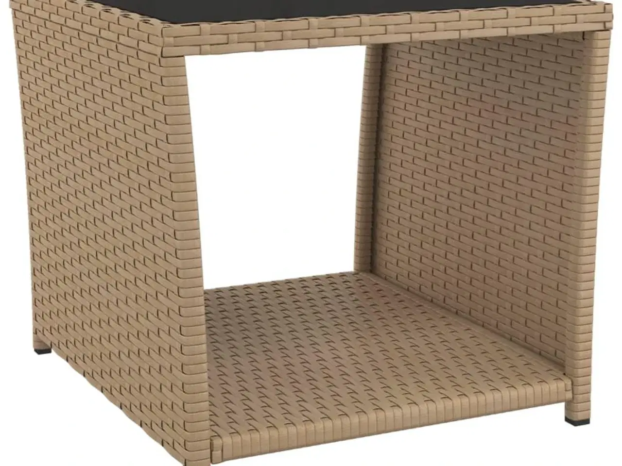 Billede 2 - Havebord med glasbordplade polyrattan og hærdet glas beige