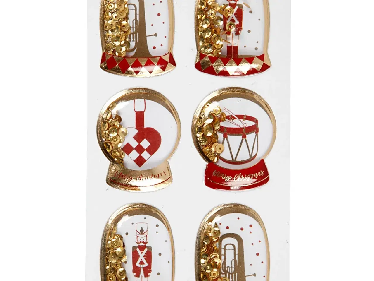 Billede 1 - Shaker stickers, nøddeknækker, str. 49x32+45x36 mm, guld, 6stk./ 1 pk.