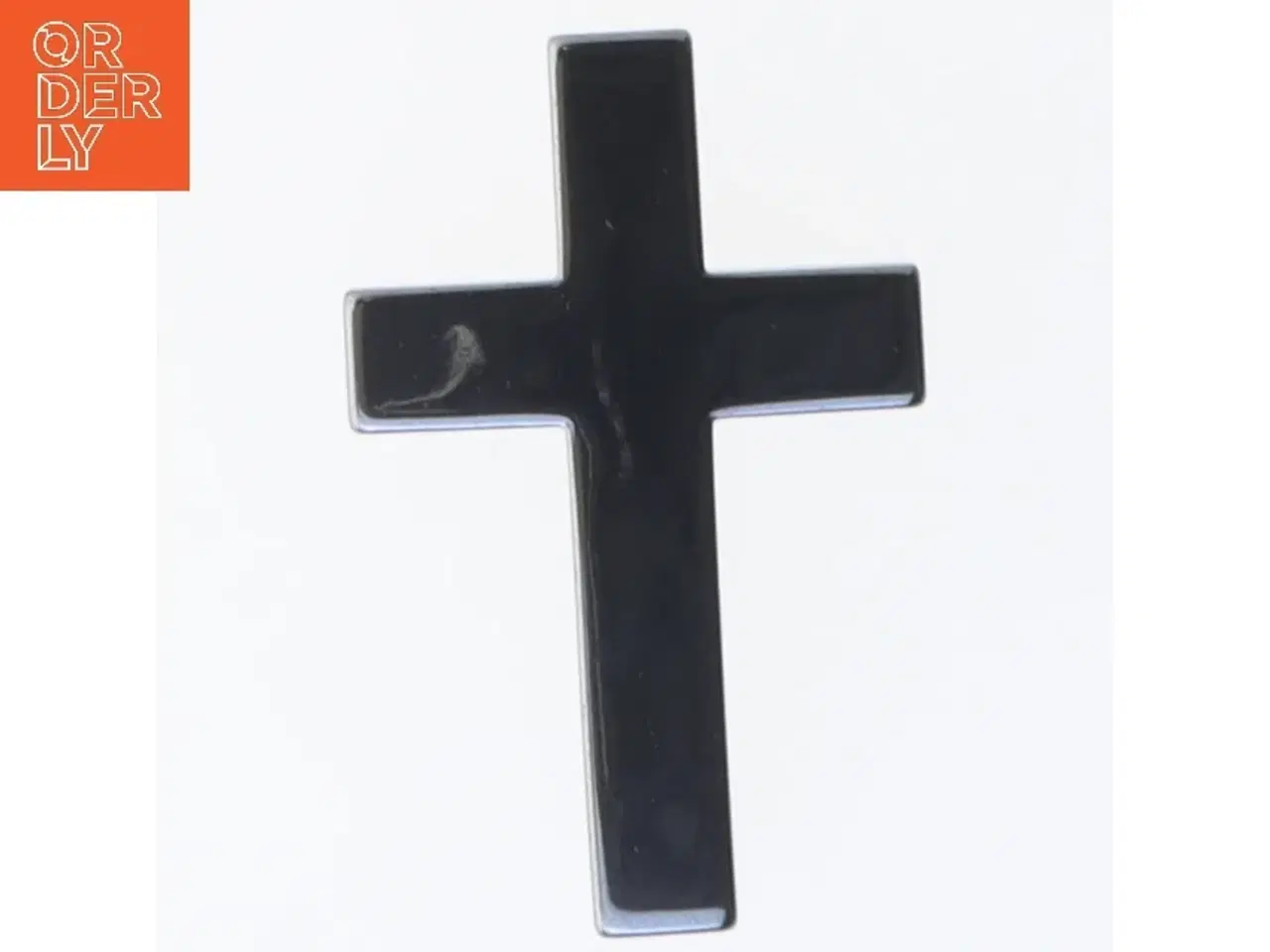 Billede 1 - Sort kors dekoration (str. 5x3,5 cm)