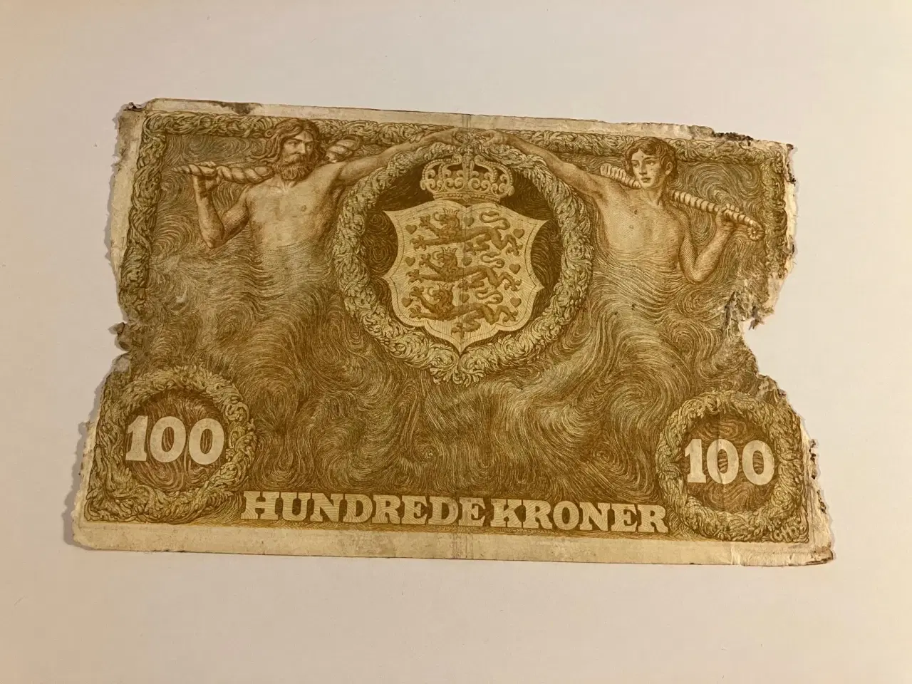 Billede 2 - 100 Kroner 1928 - Meget dårlig stand