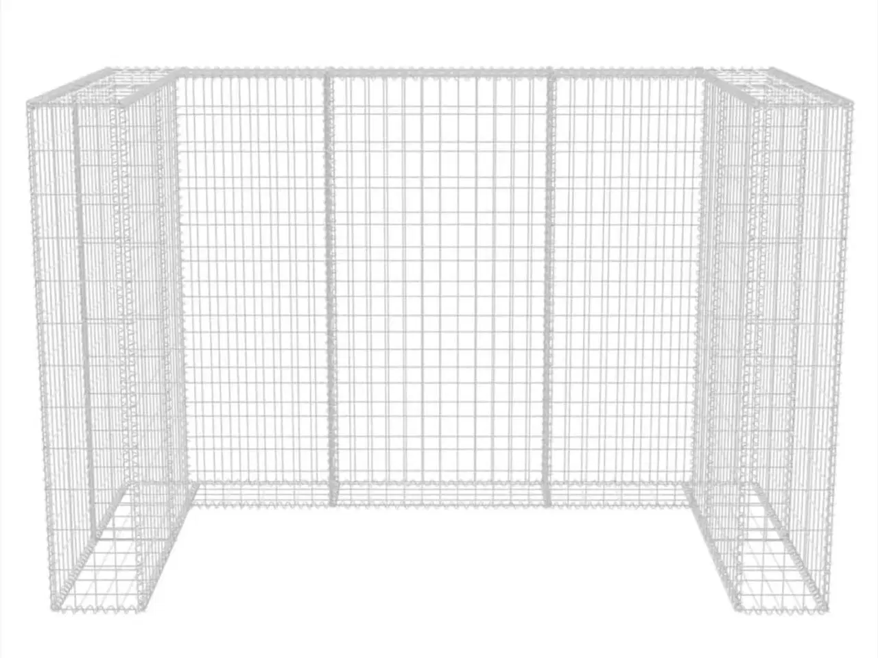 Billede 6 - Gabion-afskærmning til 2 affaldsbeholdere 180x100x120 cm stål