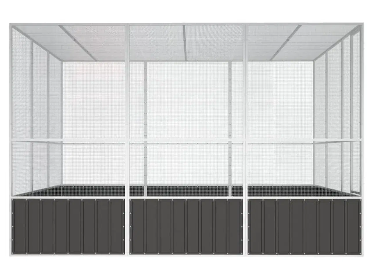 Billede 4 - Fuglebur 302,5x324,5x211,5 cm galvaniseret stål antracitgrå