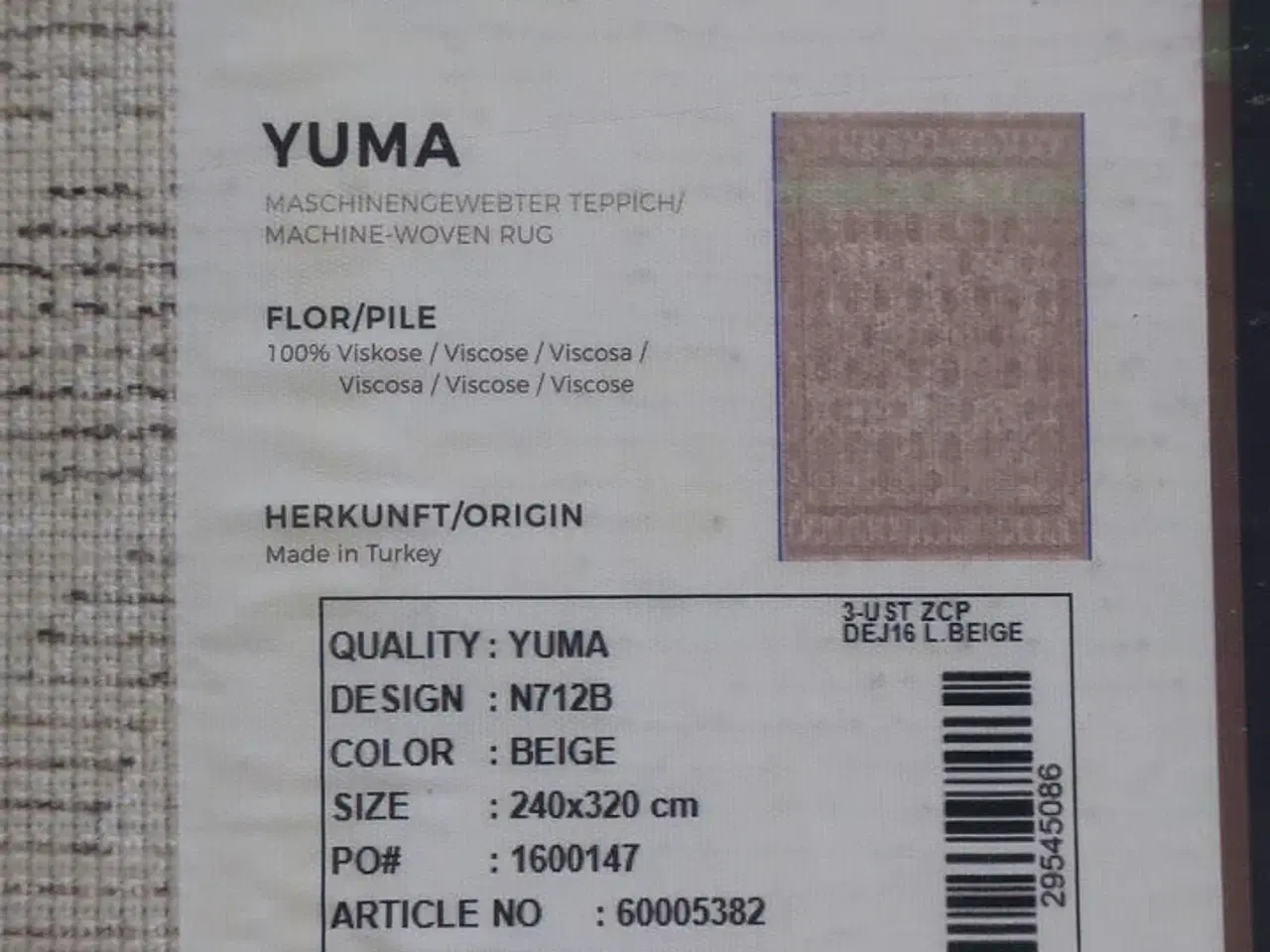 Billede 4 - Tyrkisk Tæppe BENUTA  "YUMA"