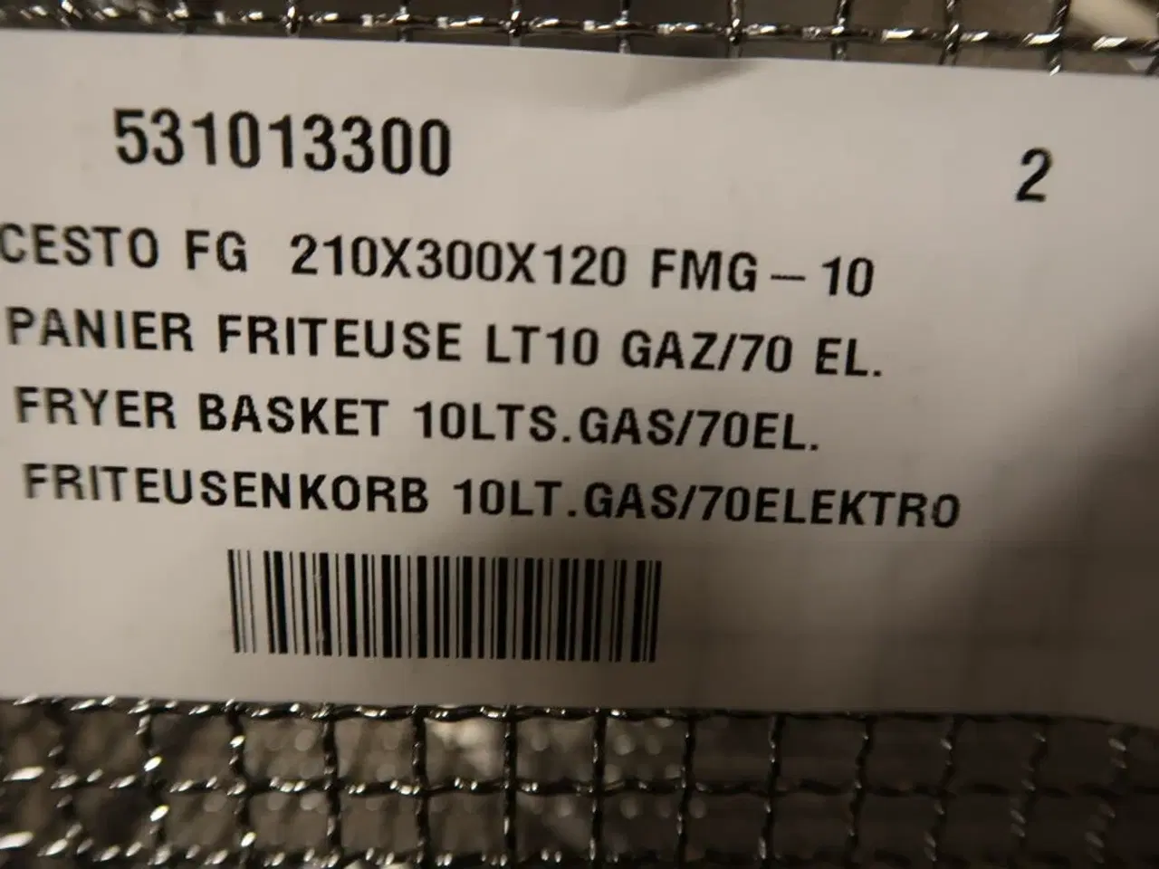 Billede 2 - 2 stk. Friturekurv 1/1 T/ 13 L D705 mm friture Lotus