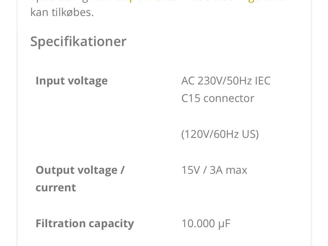 Billede 2 - Pro-Ject Power Strømforsyning 15 V DC pladespiller