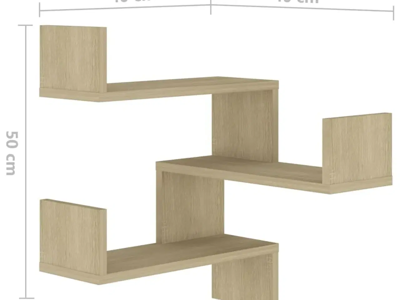 Billede 9 - Væghængte hjørnehylder 2 stk. 40x40x50 cm sonoma-eg