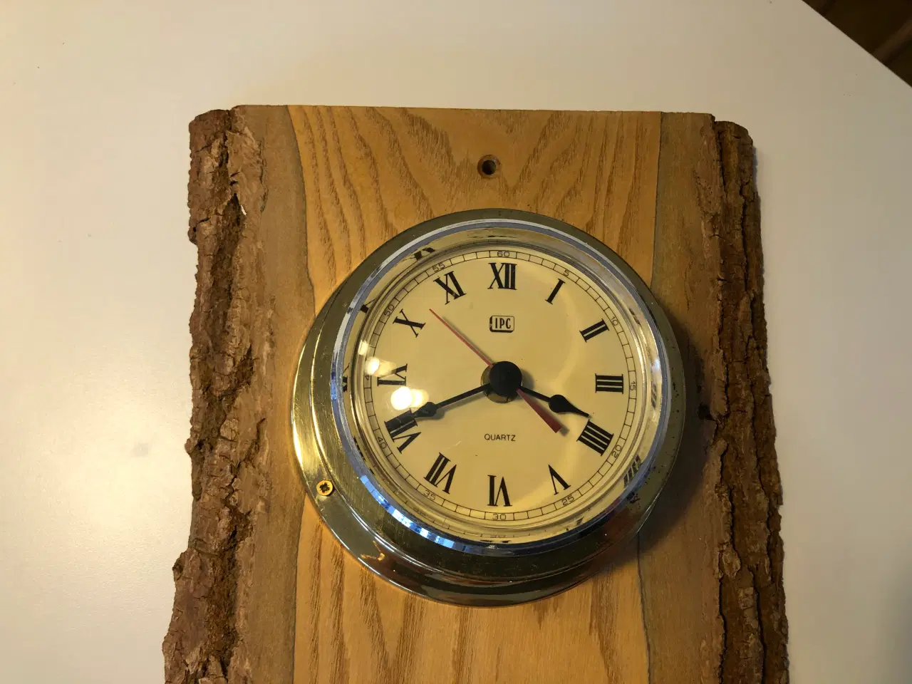 Billede 2 - Skibsur og barometer i messing på planke