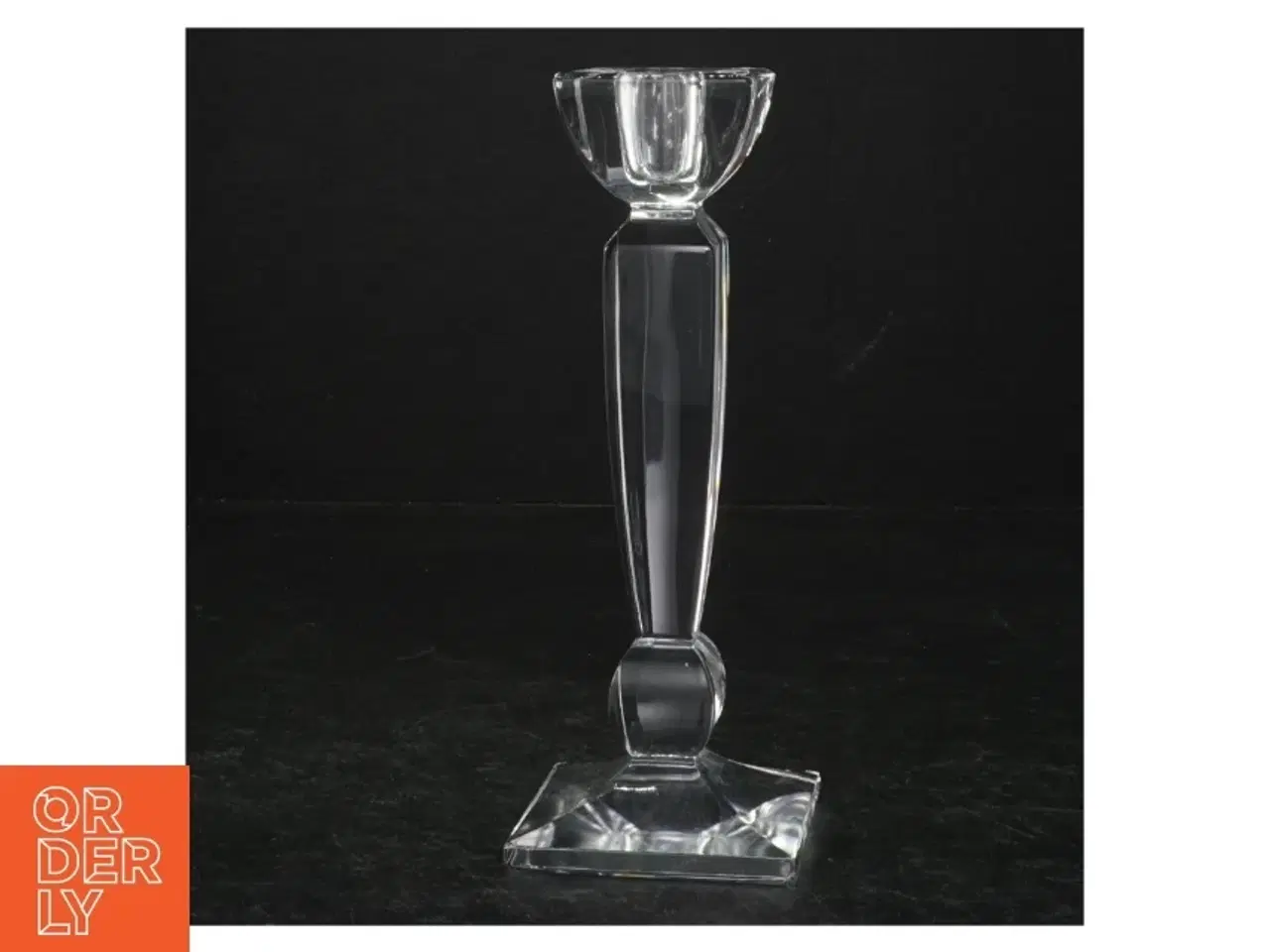 Billede 1 - Glas lysestage (str. 18 cm)