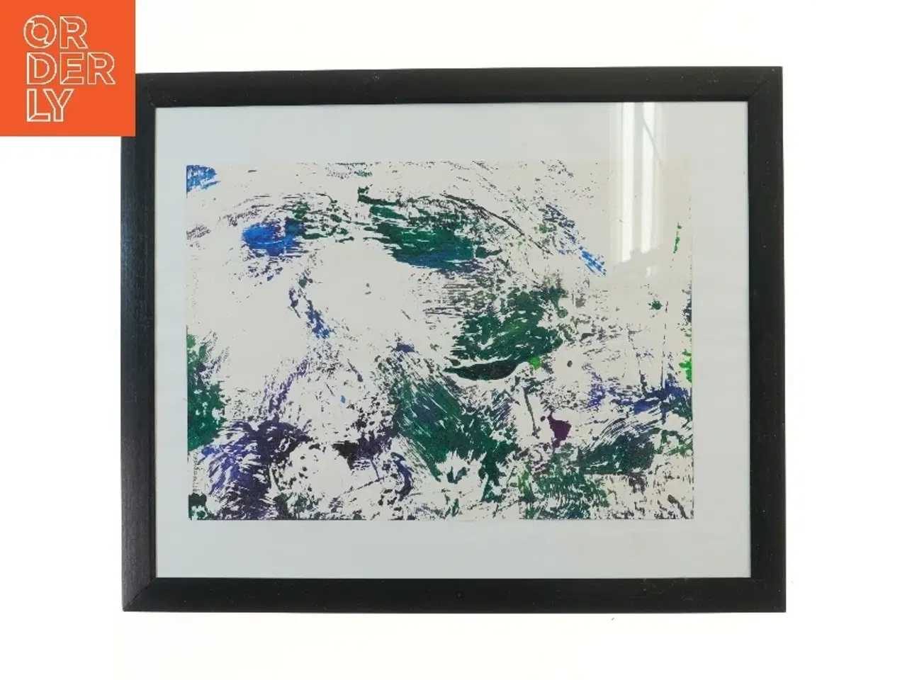 Billede 1 - Abstrakt maleri i ramme (str. 55x45 cm)