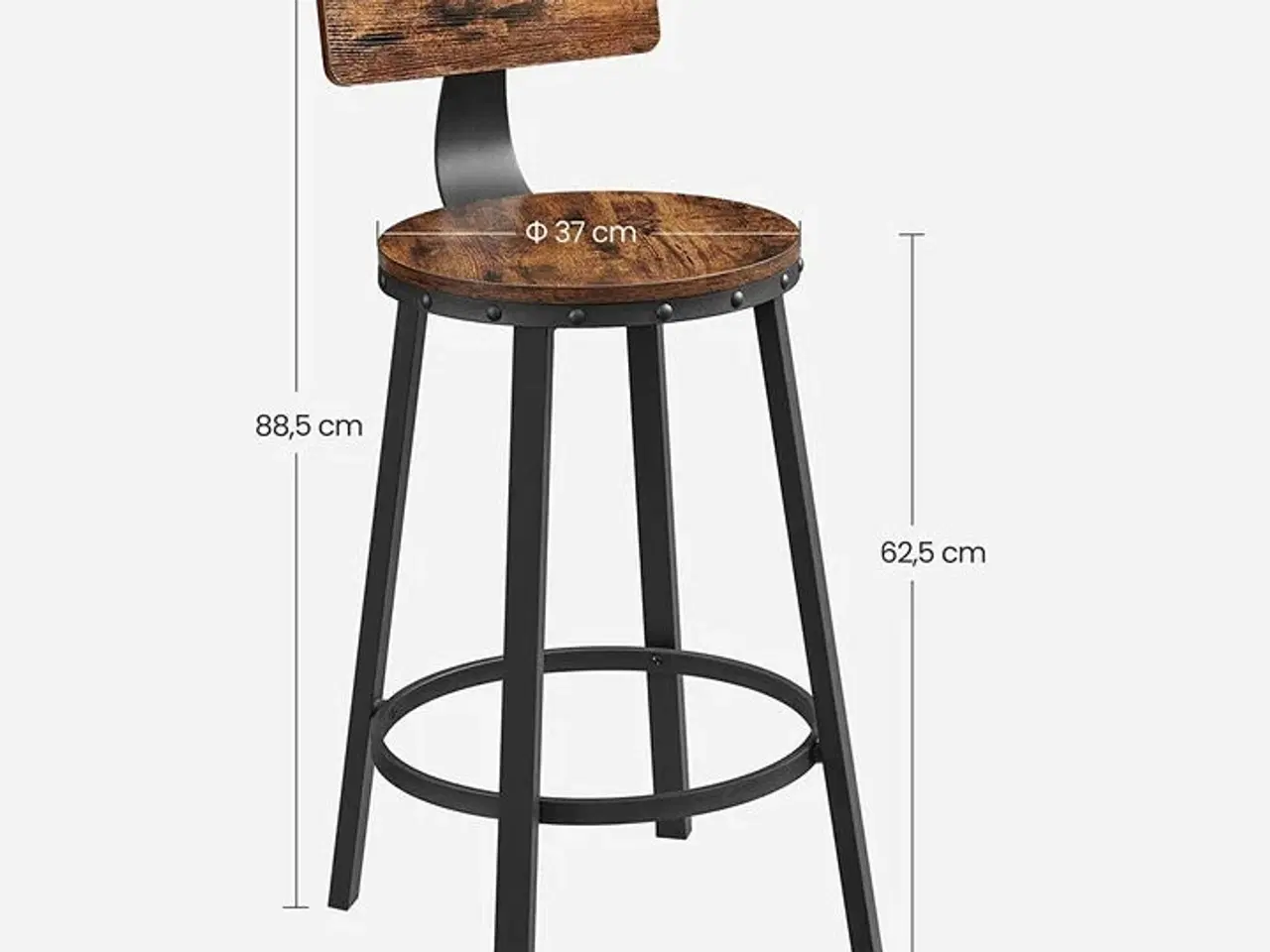 Billede 3 - Bar/café højstol i vintage industrielt design. RAW58 MARIO.