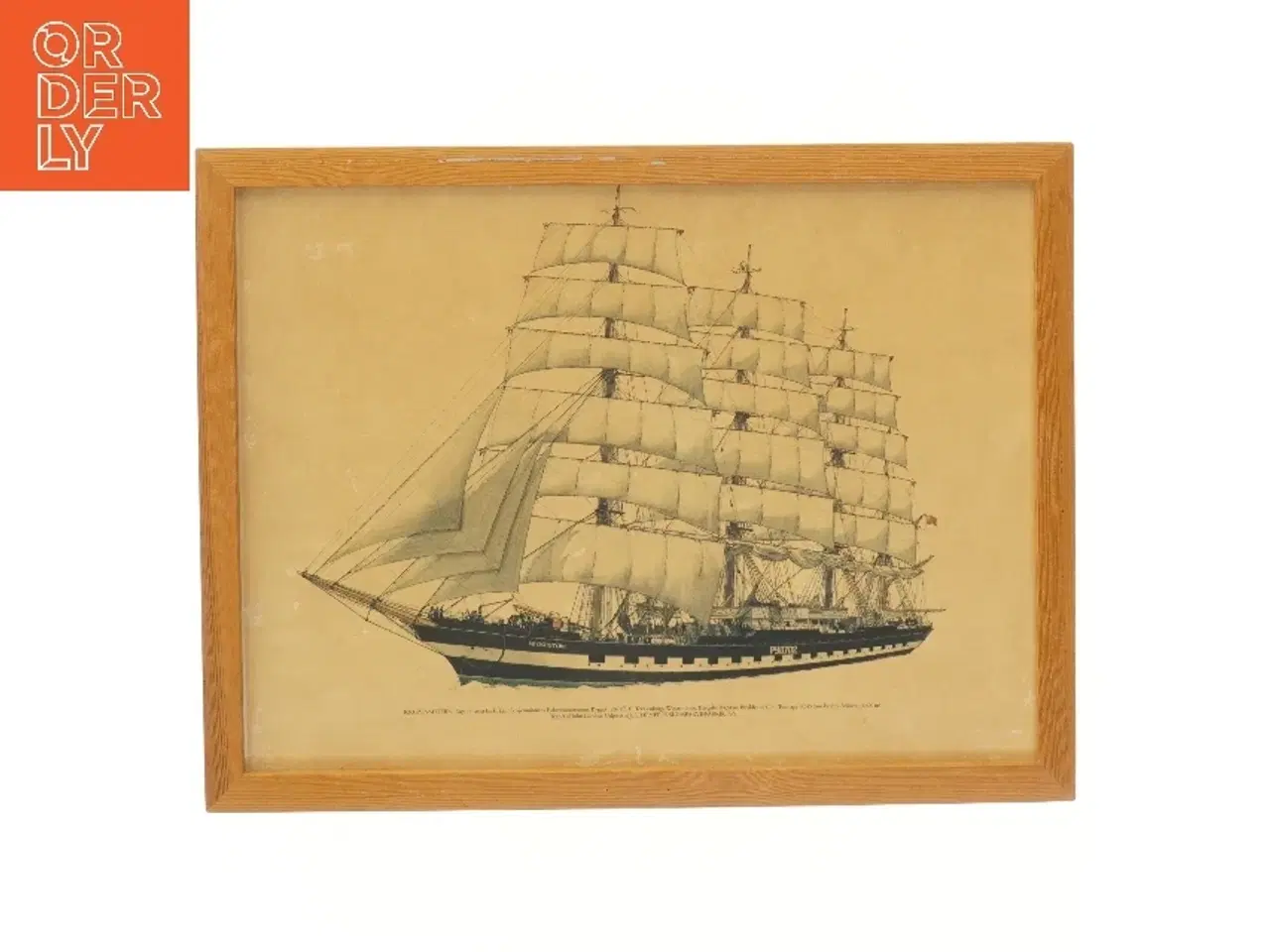 Billede 1 - Billedramme med skibsmotiv (str. 35x46 cm)