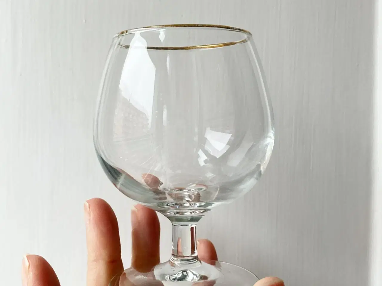 Billede 2 - Cognacglas m patineret guldkant, 6 stk samlet