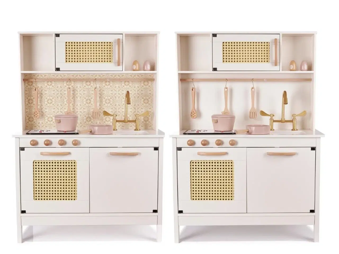 Billede 18 - Legekøkken i træ med retro look og boho tilbehør – MDF, lys og lyd