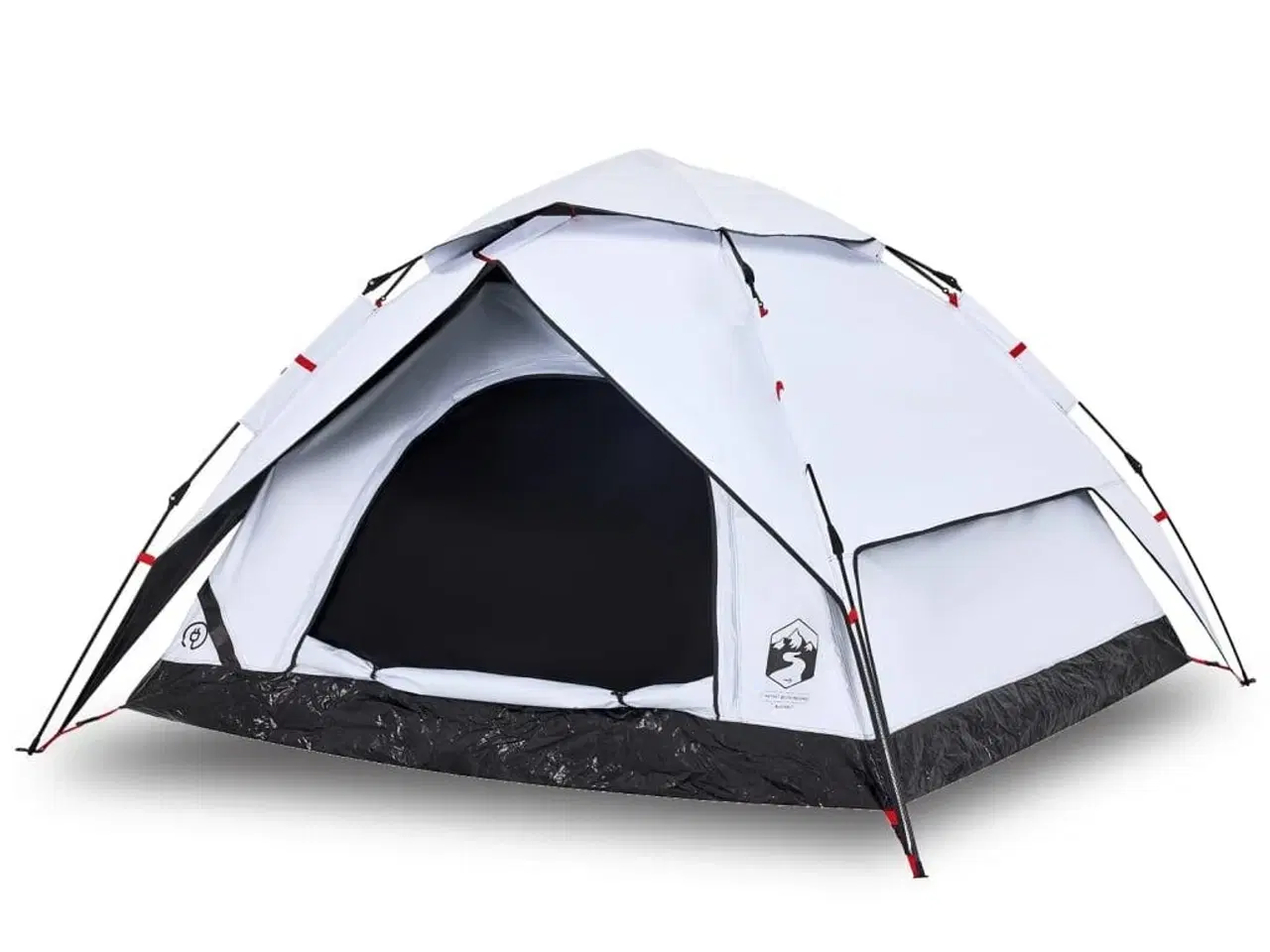 Billede 2 - 5-personers campingtelt kuppel quick-release mørklægning hvid