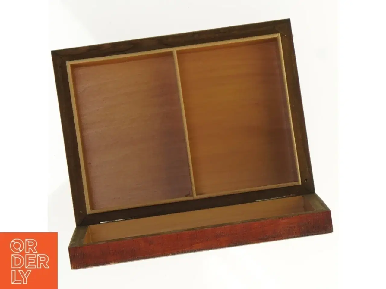 Billede 9 - Ornamenteret Træ æske med 2 rum (str. 16 x 12 x 4 cm)