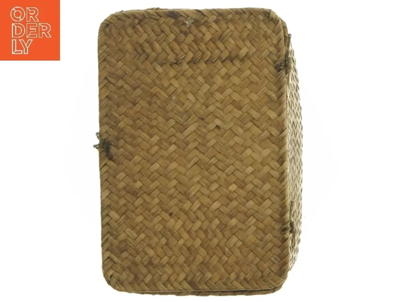 Billede 6 - Flettet opbevaringskurv med låg (str. 11x17x13 cm)