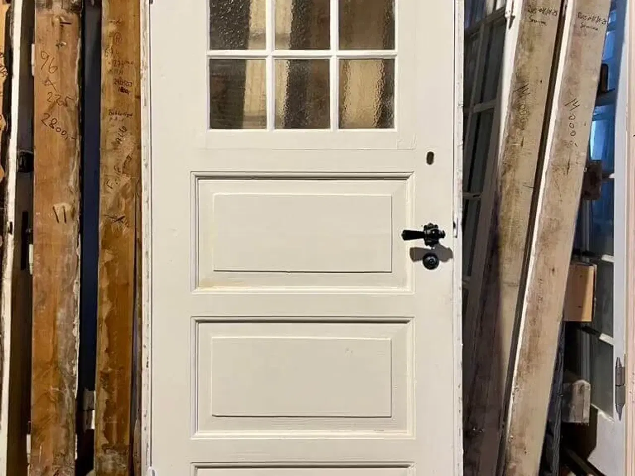Billede 1 - Klassisk enkeltdør m. glas og karm