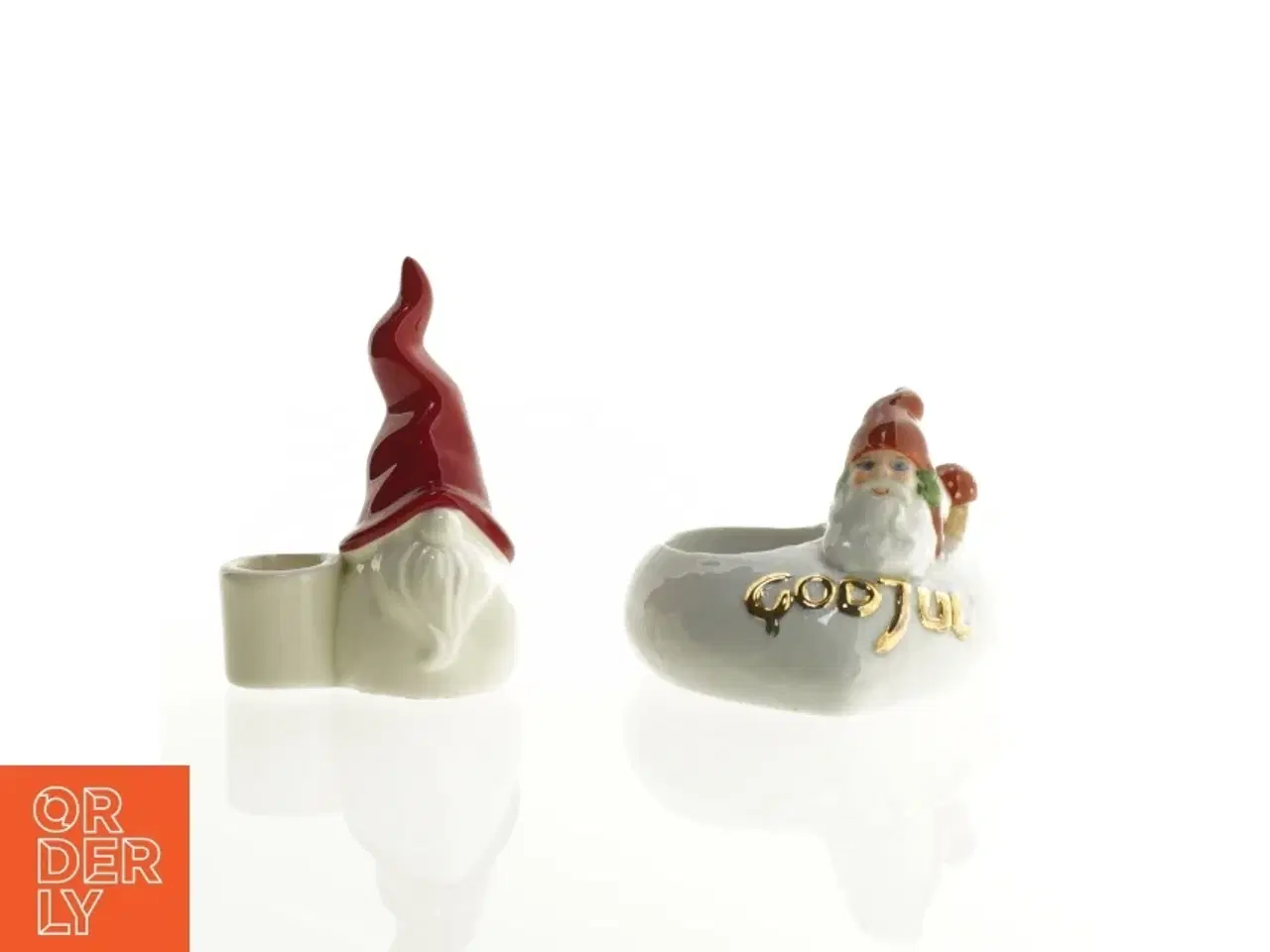 Billede 4 - Lysestager med nisser (str. 15 x 10 cm)