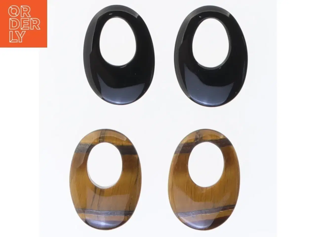 Billede 1 - Øreringe (str. 3,5 x 2 cm)til holder