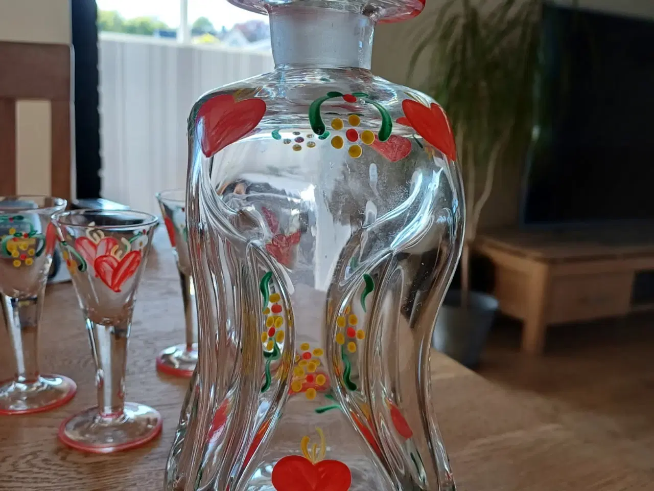 Billede 1 - Klukflaske m. 6 glas - Holmegård