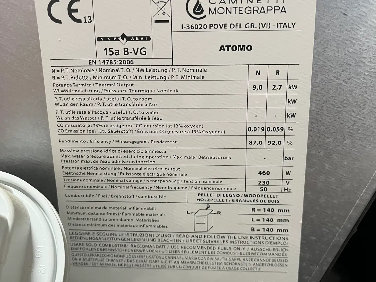 Billede 8 - Fin Italiensk pilleovn indsats 