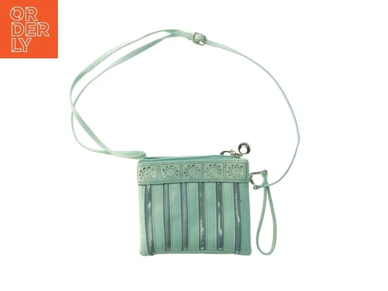 Billede 1 - Lysegrøn taske med rem fra Rh.ronghua (str. 19,5x17,5 cm)
