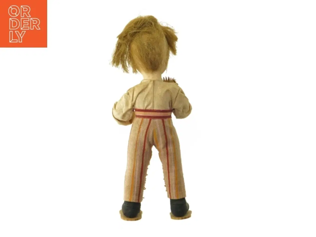 Billede 4 - Vintage dukke med stribet tøj (str. 30 cm)