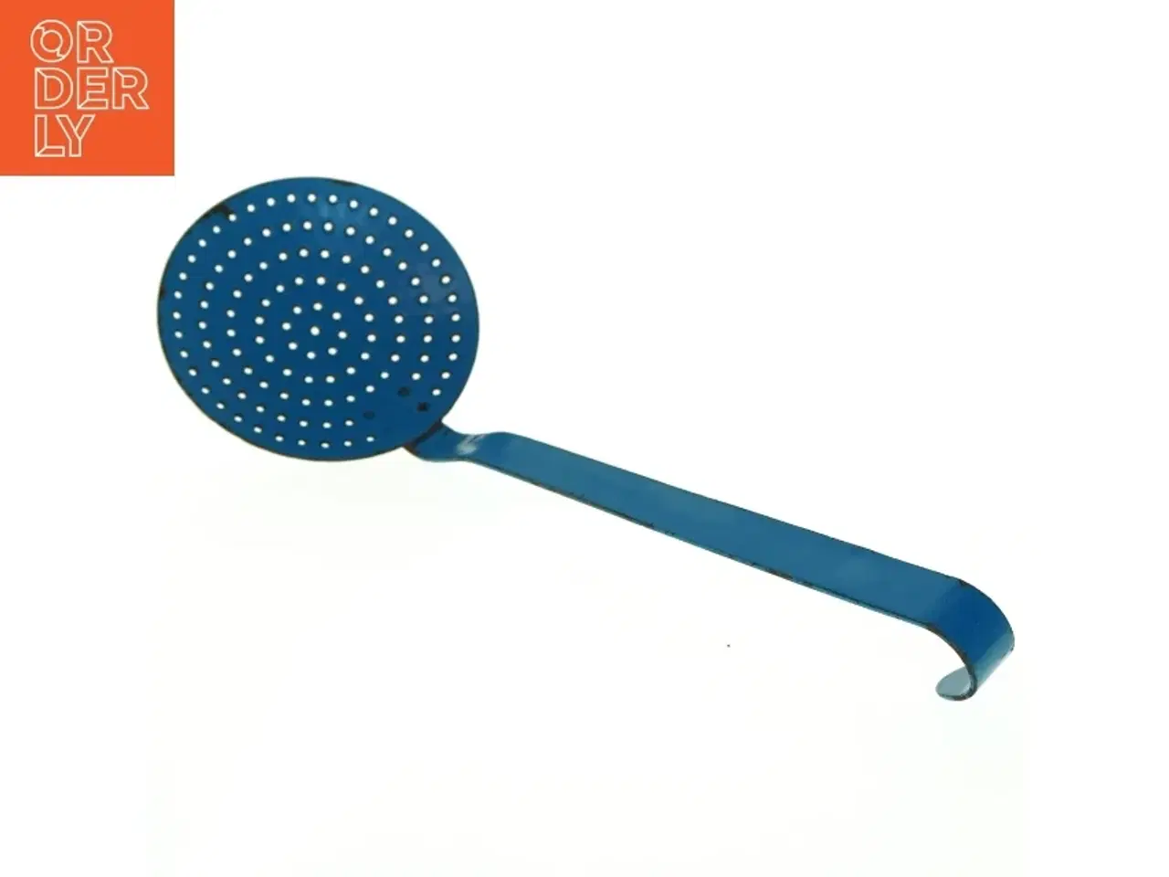 Billede 1 - Blå emajle hulske (str. Længde af håndtag. 28 cm. ø. 12,5 cm)
