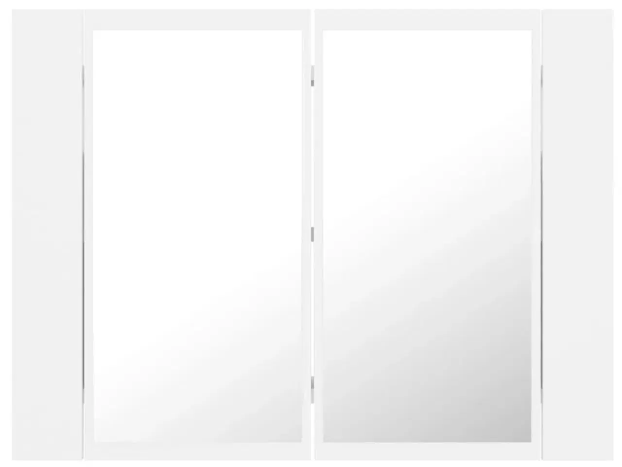 Billede 9 - Badeværelsesskab m. spejl og LED-lys 60x12x45 cm akryl hvid