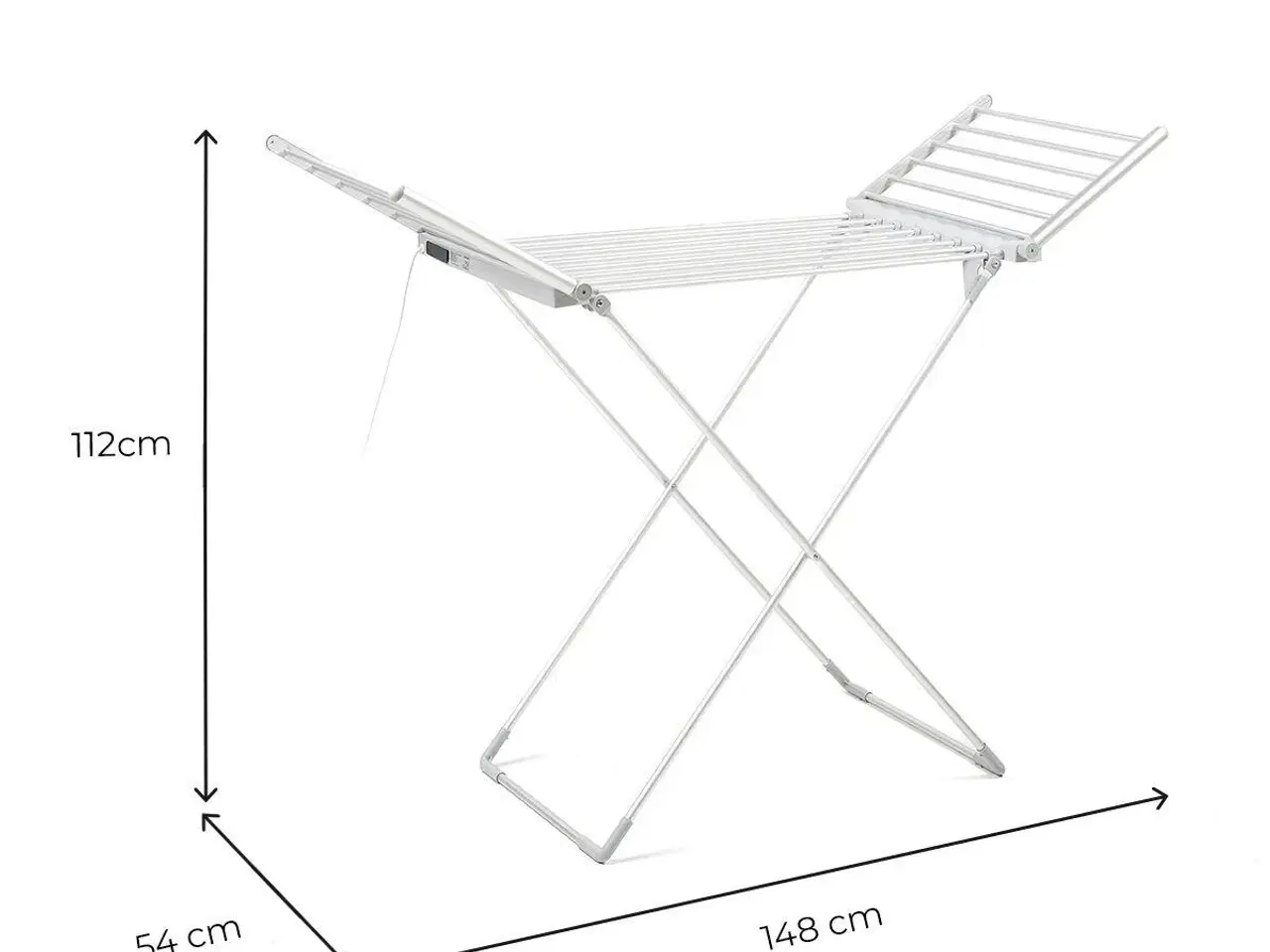 Billede 4 - Tørrestativ elektrisk med vinger - Warmmat 230 W, 20 stænger, touch, timer, temperatur 35-60 °C