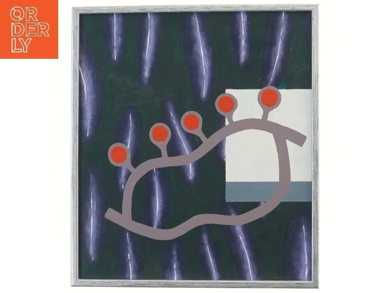 Billede 1 - Abstrakt maleri med ramme (str. 35,5x31,5 cm)