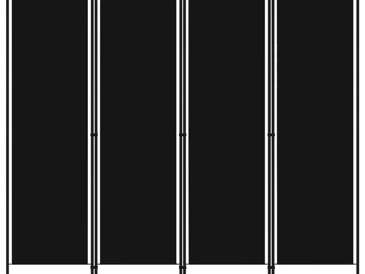 Billede 1 - 4-panels rumdeler 200 x 180 cm sort