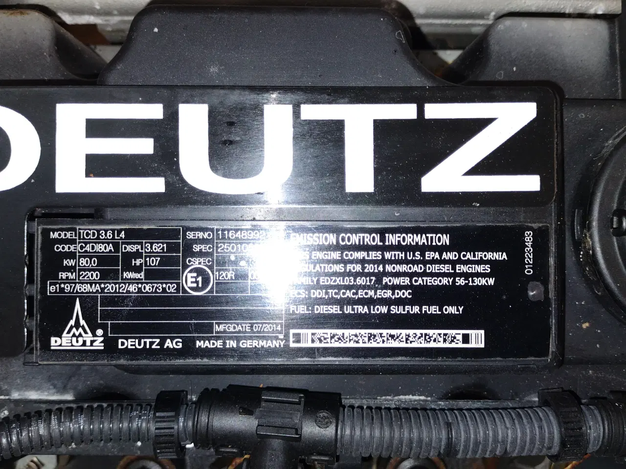 Billede 4 - DEUTZ TCD 3.6 L4 107 HK, 24v, 80KW