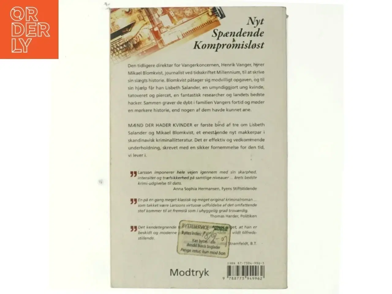 Billede 3 - Mænd der hader kvinder af Stieg Larsson, Stieg Larsson (Bog)