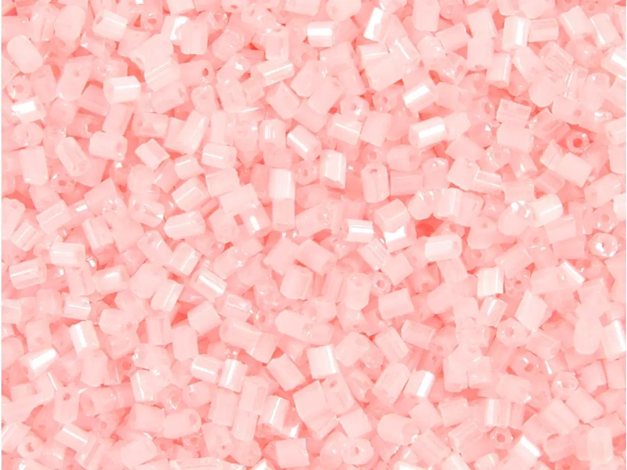 Billede 1 - Rocaiperler 2-cut, diam. 1,7 mm, str. 15/0, hulstr. 0,5 mm, transparent rosa, 25g/ 1 pk.