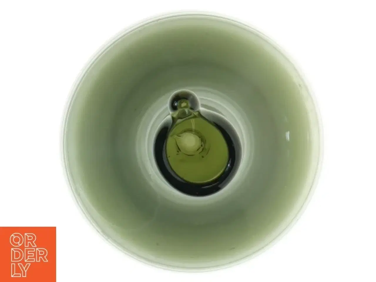 Billede 2 - Retro Grøn glasvase (str. 16 x 9 cm)